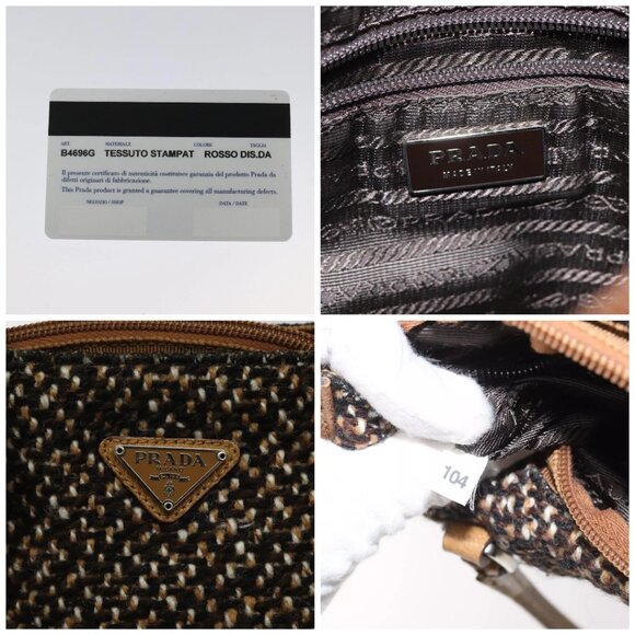 PRADA Hand Bag Wool Brown Auth - Picture 16 of 16